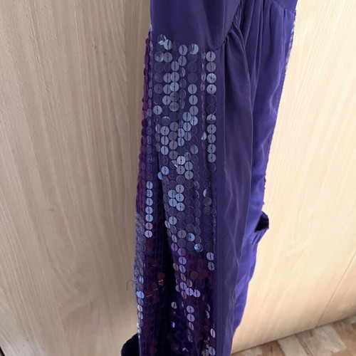 Purple short dress with sequins on sides