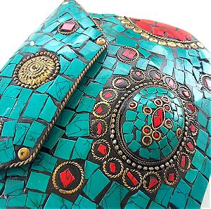 Handbag Handmade Mosaic Turquoise