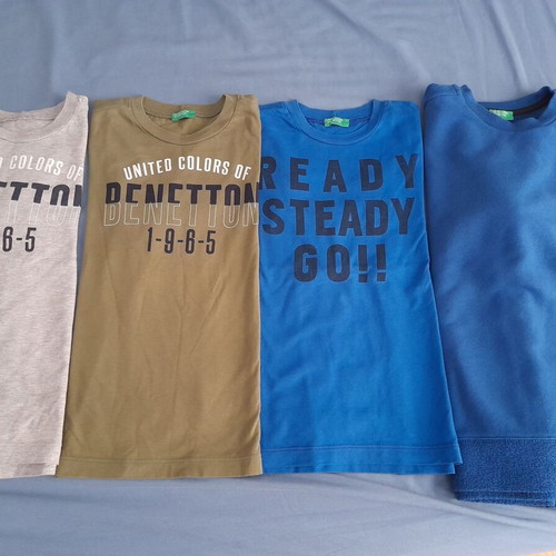 Benetton shirts used, pack of 4, 1 sweatshirt and 3 long-sleeve shirts
