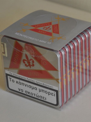 Used Monte Christo Mini metal cigar boxes, pack of 100 empty
