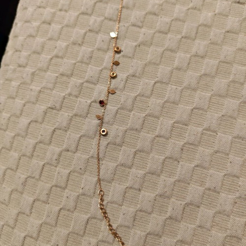 Steel bracelet gold color like new with red and white stones