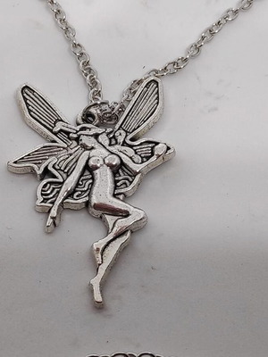 Fairy Pendant Necklace like new, stainless steel
