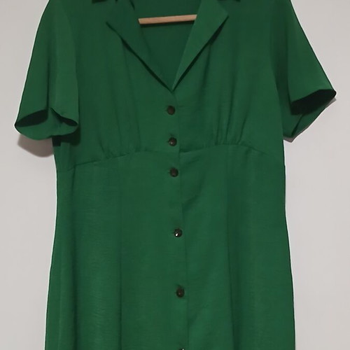 Primark green midi dress with front buttons like new, size XL