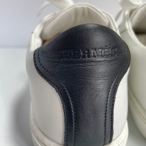Hermes leather sneakers used, size 40, white