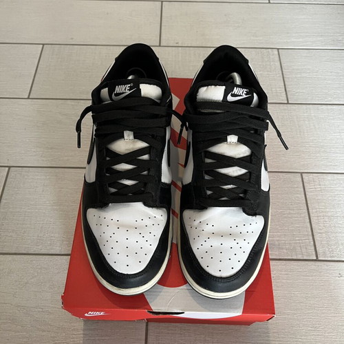 Nike Panda Dunks Low sneakers, size 45, black and white