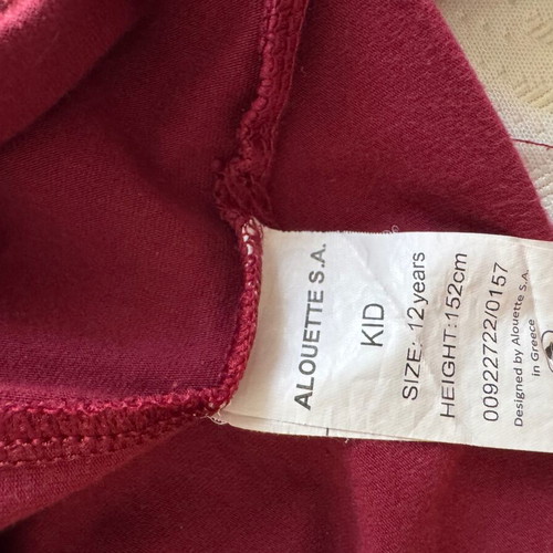Alouette long-sleeve shirt like new, red and black, size 146-152 cm