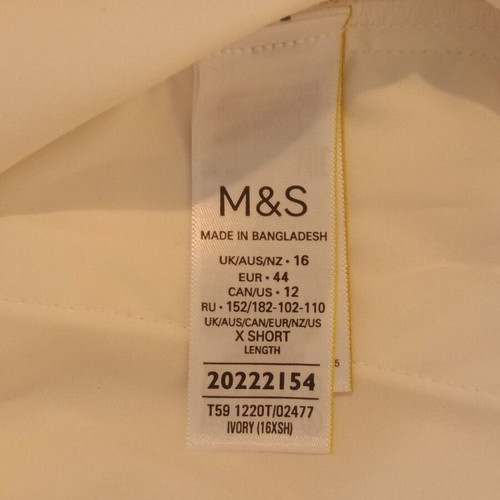 M&S Collection white fabric pants size 44 new