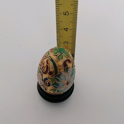 Cloisonné egg like new decorative with brass and enamel