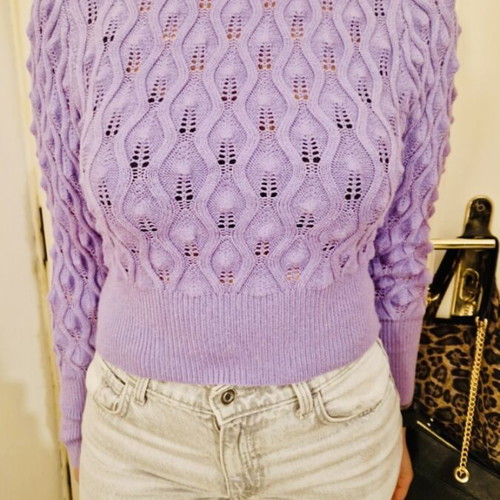 Purple lilac knitted top like new, viscose