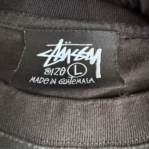 Stussy T-shirt black used, graffiti print with tiger