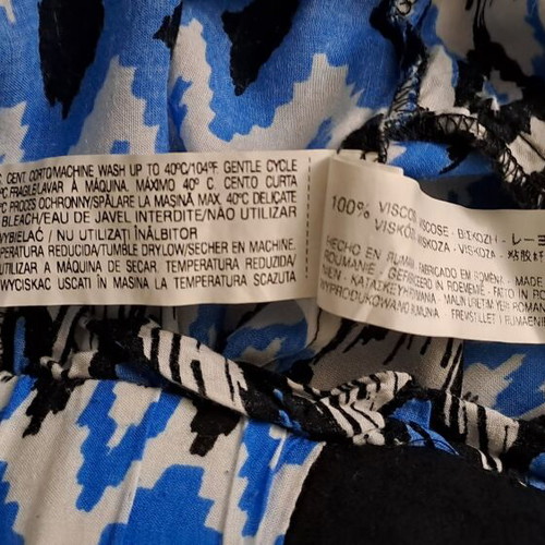 ZARA TRF Collection lightweight trousers with geometric Ikat print, size M