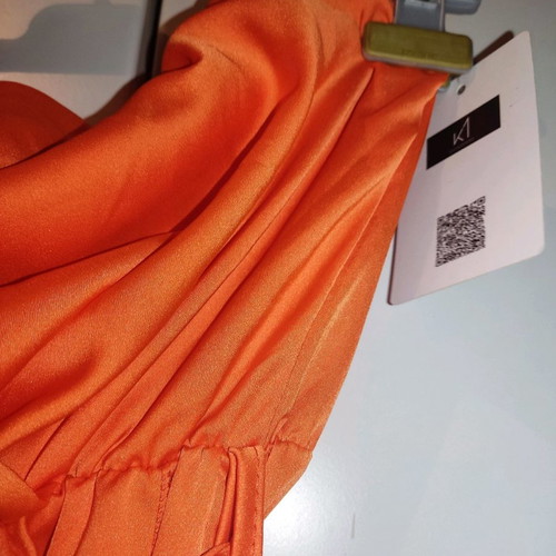 Women's dress new orange with belt and front slit