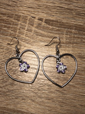 Handmade Heart Cute Flower Fairy Earrings