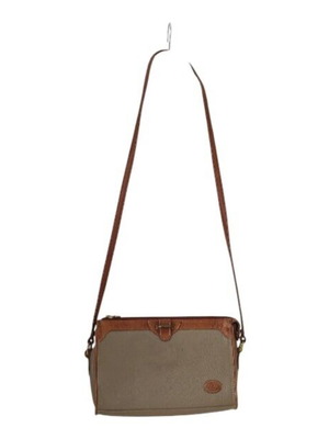 Δερμάτινη vintage τσάντα ώμου Liz Claiborne μεταχειρισμένη, γκρι και καφέ