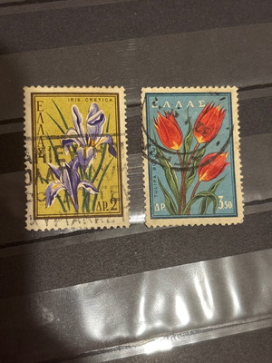 Protection of Nature 1958 Stamps used, Iris cretica and Tulipa Boeotica