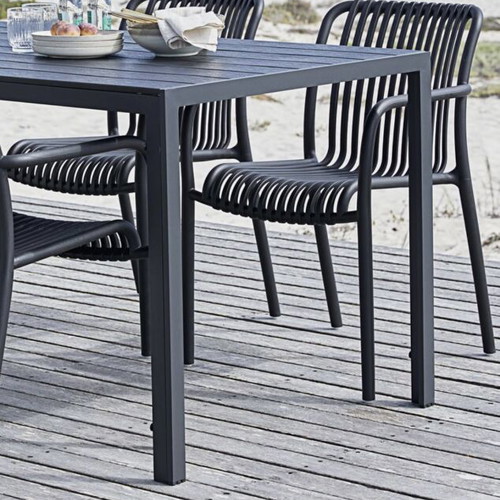 JERSORE Garden Table 80x140 cm Black Like New
