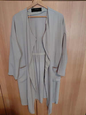 Zara trench-style cardigan medium ice gray like new