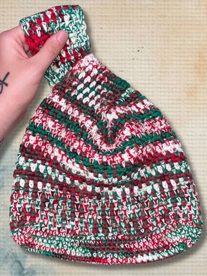 Handmade Japanese Knot Wrist Bag Merrymaking Red Green