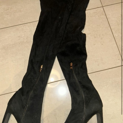Suede high boots over the knee size 37 like new, black