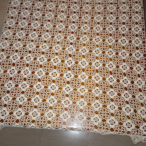 Handmade Beige Crochet Tablecloth Set with Six Small Doilies New