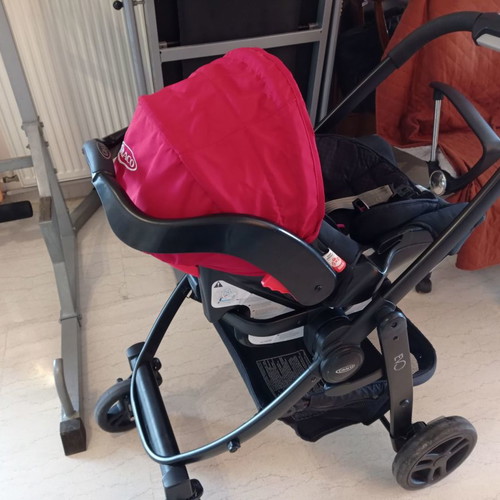 Graco Evo Trio stroller used, red, multifunctional