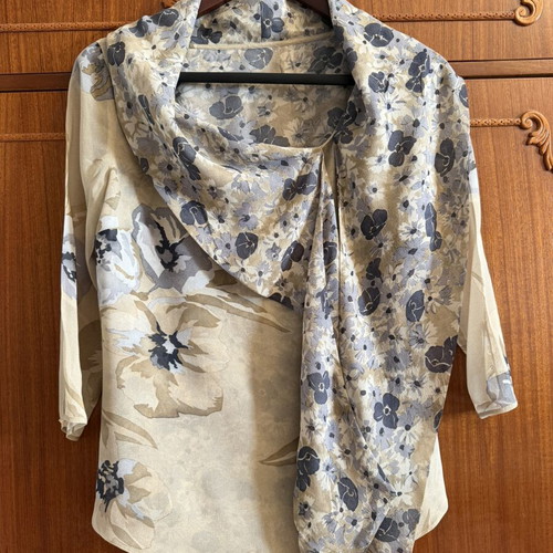 Haute couture double silk blouse, size S-M