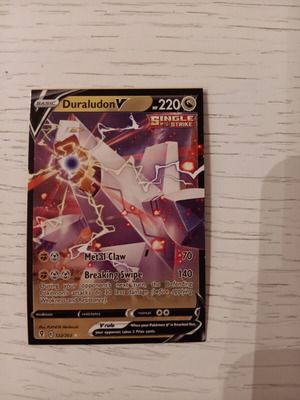Pokémon TCG Duraludon V Ultra Rare Card from Evolving Skies set, like new