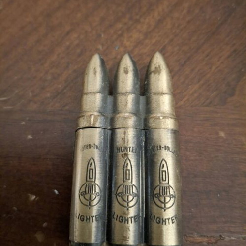 Hunter Bullet Lighter used, triple bullet design, collectible