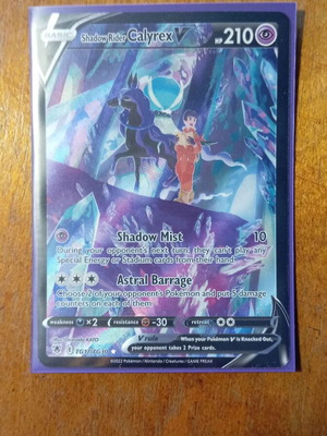 Pokémon Shadow Rider Calyrex V Astral Radiance card new