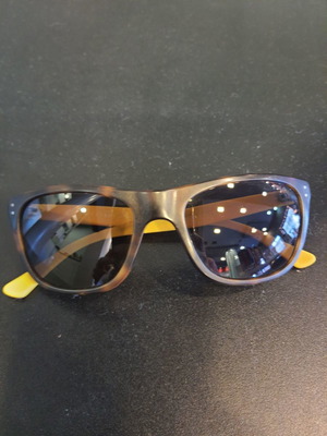 Ralph Lauren men's sunglasses brown tortoise with yellow arms and brown gradient lens new