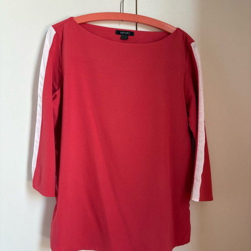Esmara thin blouse coral with white stripes on sleeves like new
