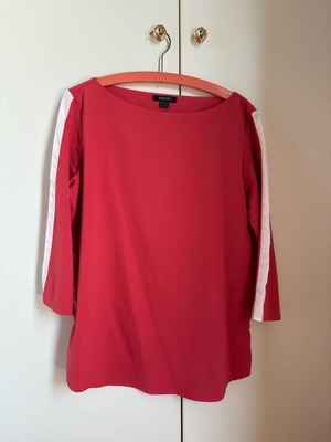 Esmara thin blouse coral with white stripes on sleeves like new