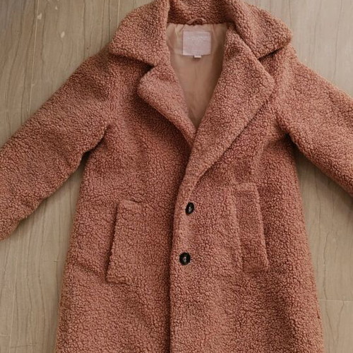 Teddy coat Evita for girl 5 years like new, dusty pink