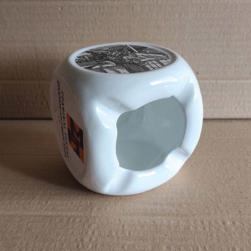 Spanoudi - Georganta A.E. cube ashtray commemorative ceramic like new