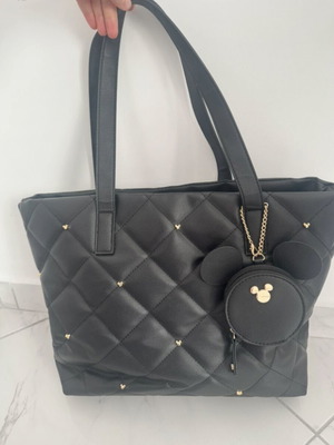 Primark Disney Mickey Mouse shoulder bag used, black quilted