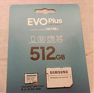 καρτα μνημης Samsung Evo Plus microSDXC 512GB Class 10 U3 V30 A2 UHS-I