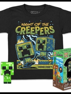 Funko Pop! Pop! Tees Games Minecraft Blue Creeper size M new