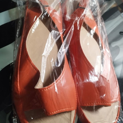 Sendo Orange Flat Sandals Size 38 New