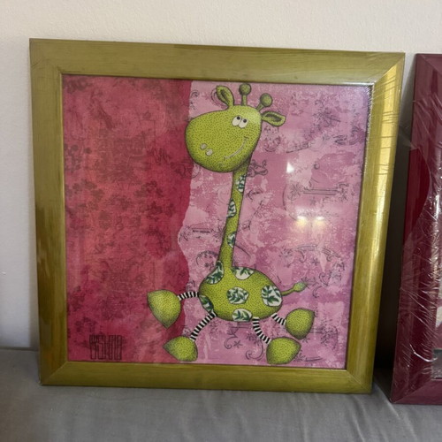 Children's framed art prints 36x36, new with plastic wrap