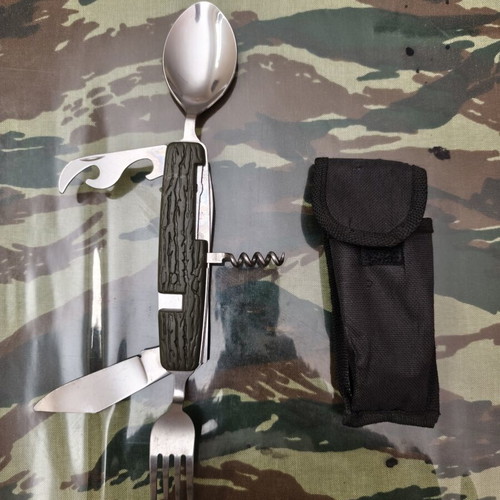 Camping multi-tool with case used