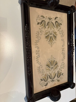 Vintage embroidered tray like new