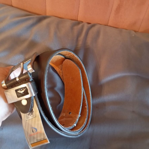 Men's genuine leather belt new, 105 cm, black