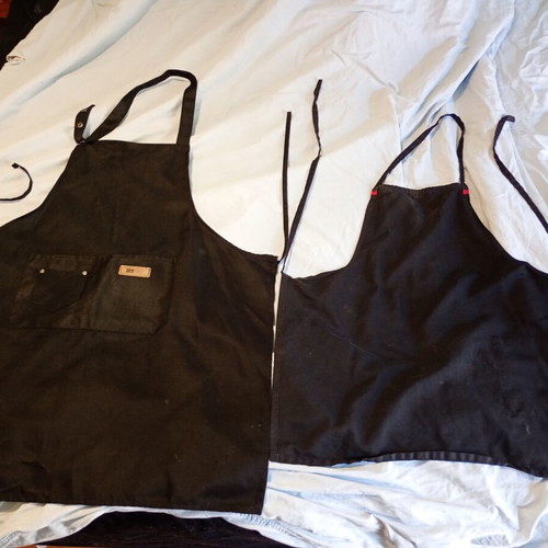 Cooking aprons used, set of two black
