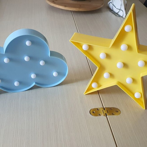 Children's decorative lamps set of 3 used, cloud star moon shapes