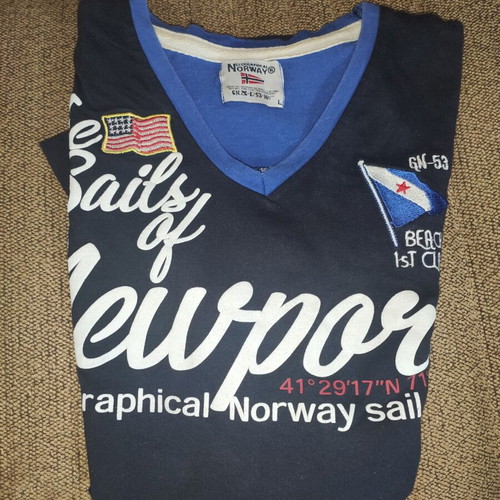 Geographical Norway Newport T-shirt Navy Blue used, size L