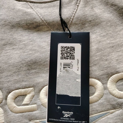 Reebok Gray Sweatshirt Size S New with Tags