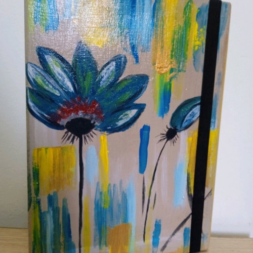 Folder for storing papers with acrylic paintings and varnish new