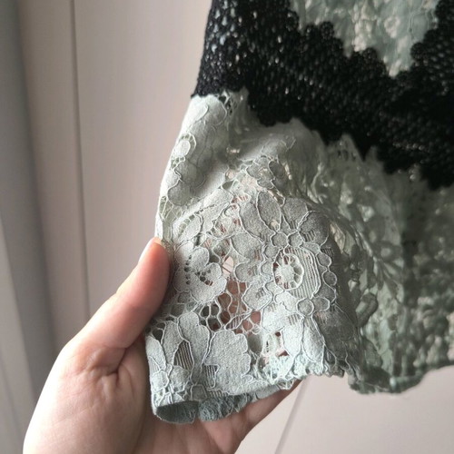 Women's lace blouse Zara like new, black and green, size M