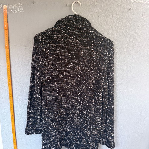 Women's knitted cardigan black with beige details like new