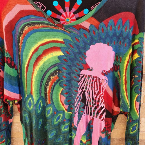 Desigual dress, colorful, size S/M, cotton and viscose